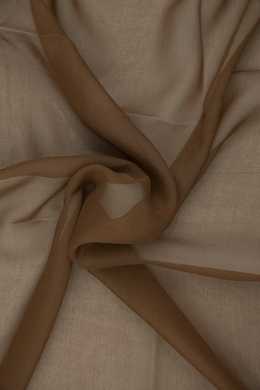 Tobacco Brown Silk Chiffon Fabric