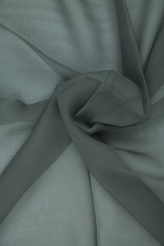 Steel Grey Silk Chiffon Fabric