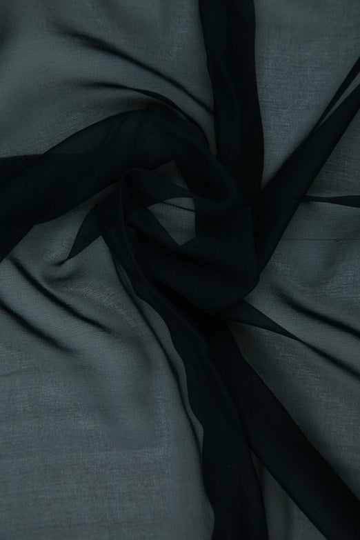 Midnight Navy Silk Chiffon Fabric