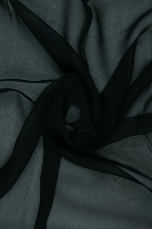Dark Navy Silk Chiffon Fabric