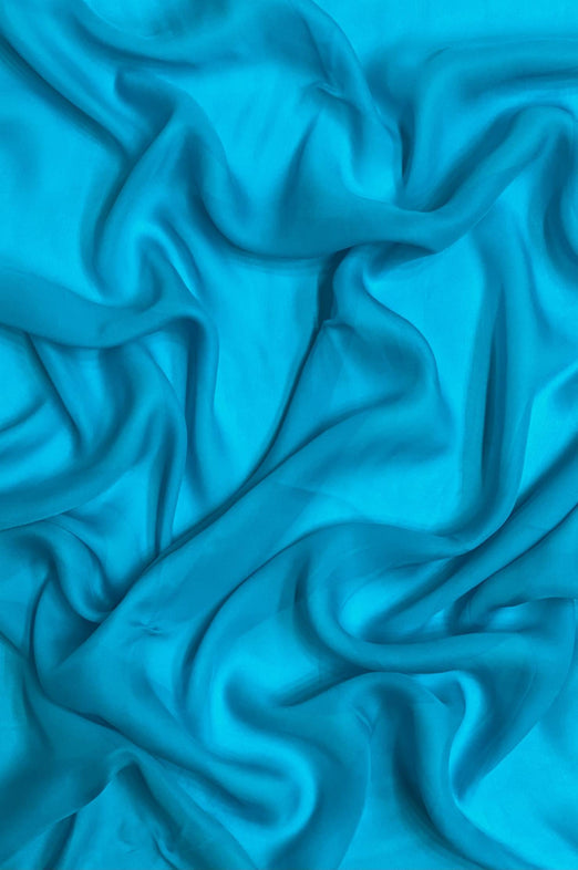 Turquoise Silk Satin Chiffon SFC-1015 Fabric