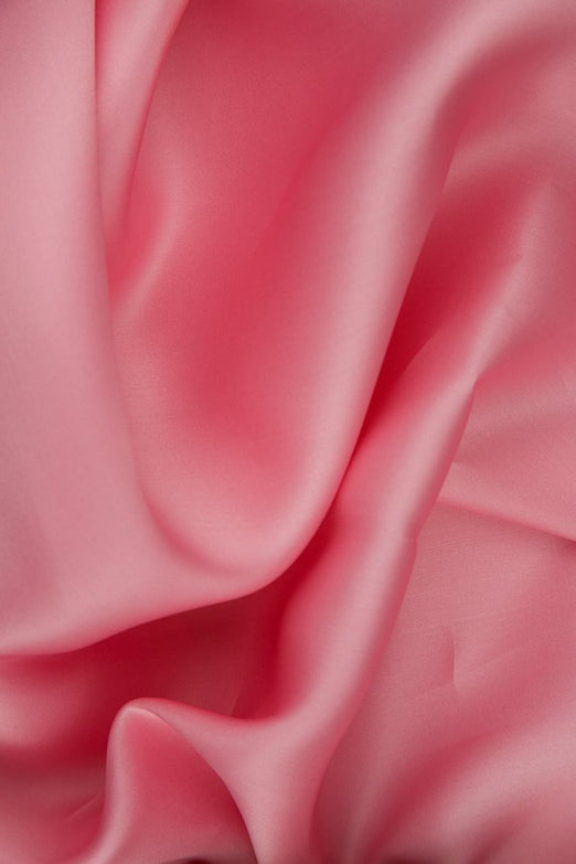 Coral Blush Silk Satin Face Organza Fabric