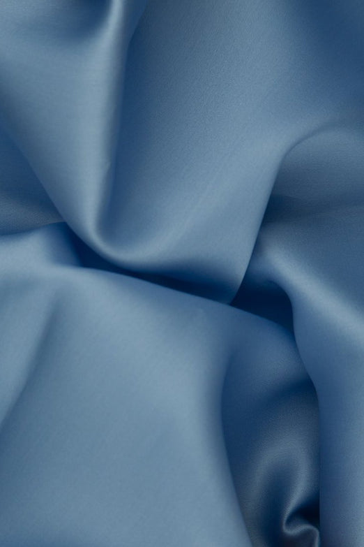 Lavender Blue Silk Satin Face Organza Fabric