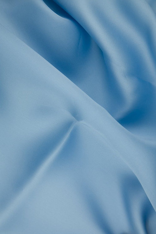 Skyway Blue Silk Satin Face Organza Fabric