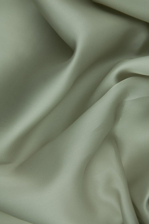 Oyster Gray Silk Satin Face Organza Fabric