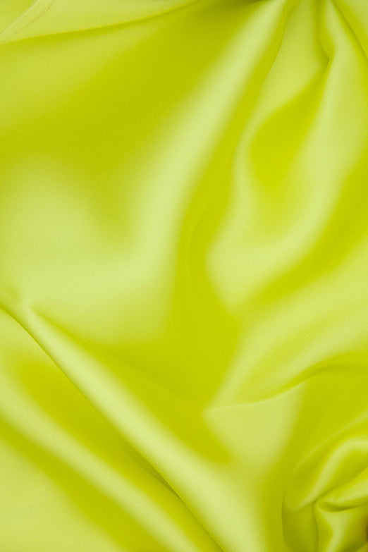 Sunny Lime Silk Satin Face Organza Fabric