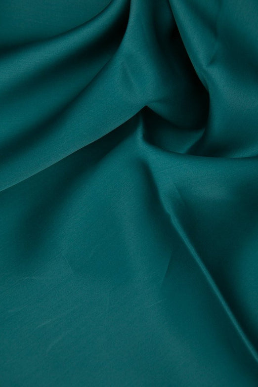 Smoke Blue Silk Satin Face Organza Fabric