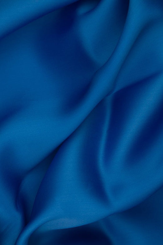Ultramarine Silk Satin Face Organza Fabric