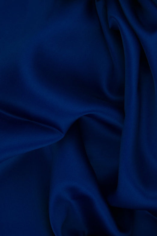 Royal Blue Silk Satin Face Organza Fabric