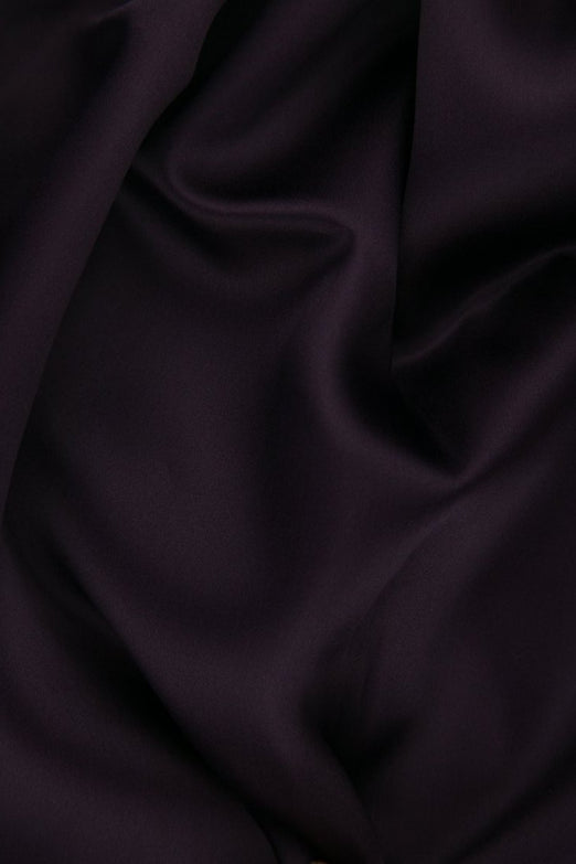 Plum Purple Silk Satin Face Organza Fabric