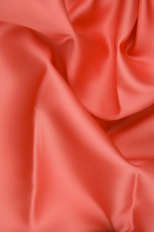 Persimmon Silk Satin Face Organza Fabric