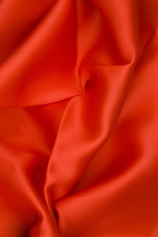 Red Orange Silk Satin Face Organza Fabric