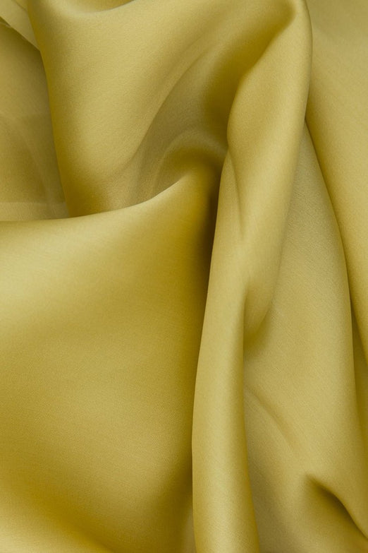 Fall Leaf Silk Satin Face Organza Fabric
