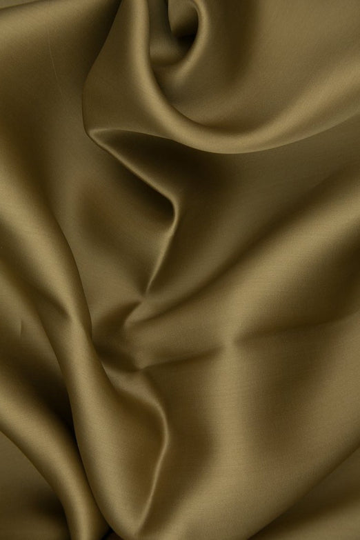 Ermine Brown Silk Satin Face Organza Fabric