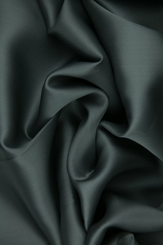 Steel Grey Silk Satin Face Organza Fabric