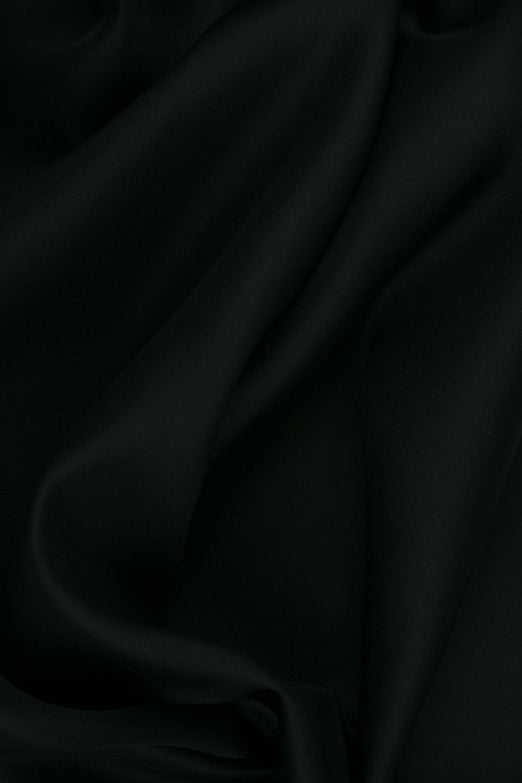 Dark Navy Silk Satin Face Organza Fabric