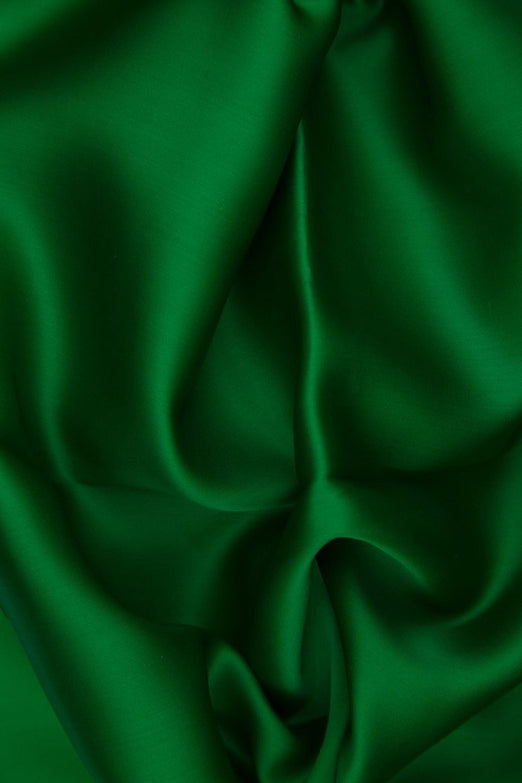 Bright Green Silk Satin Face Organza Fabric