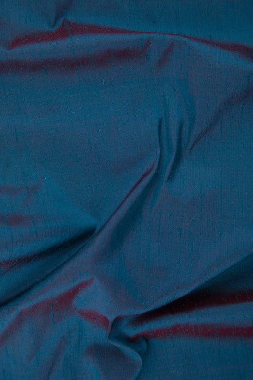 Iridescent Blue Steel Silk Shantung 54" Fabric