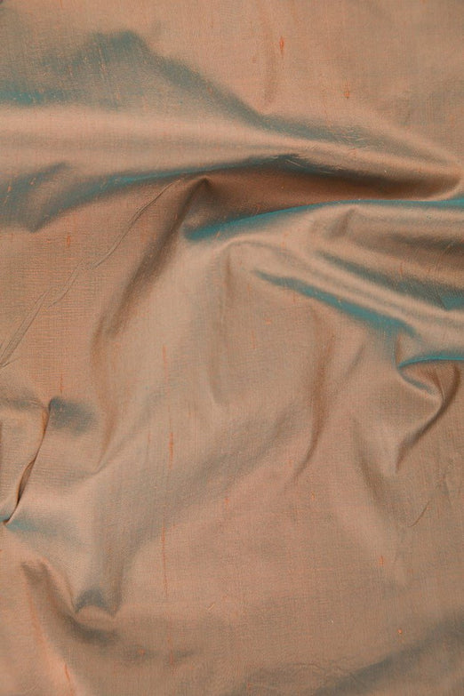 Iridescent Peach Silk Shantung 54" Fabric