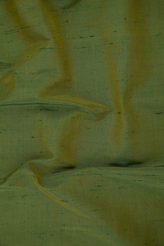 Iridescent Golden Green Silk Shantung 54" Fabric