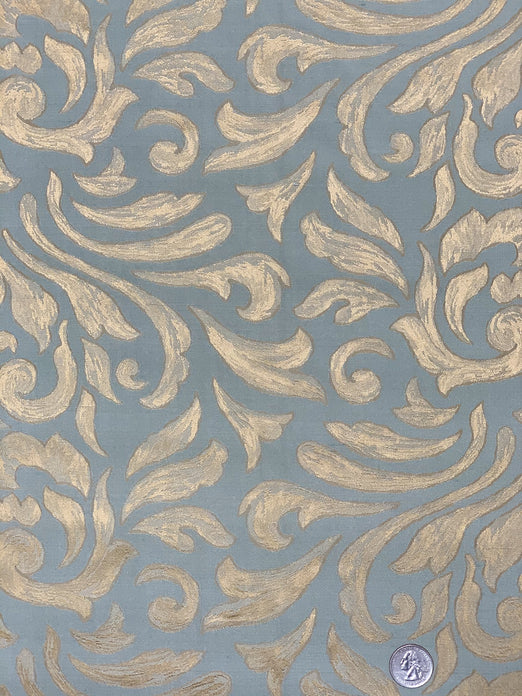 Sage Green Melted Gold Blended Silk Novelties SMH-01 Fabric