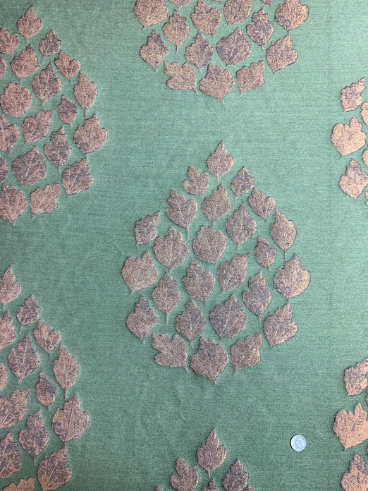 Olive Green/Metallic Copper Blended Silk Novelties SMH-90 Fabric