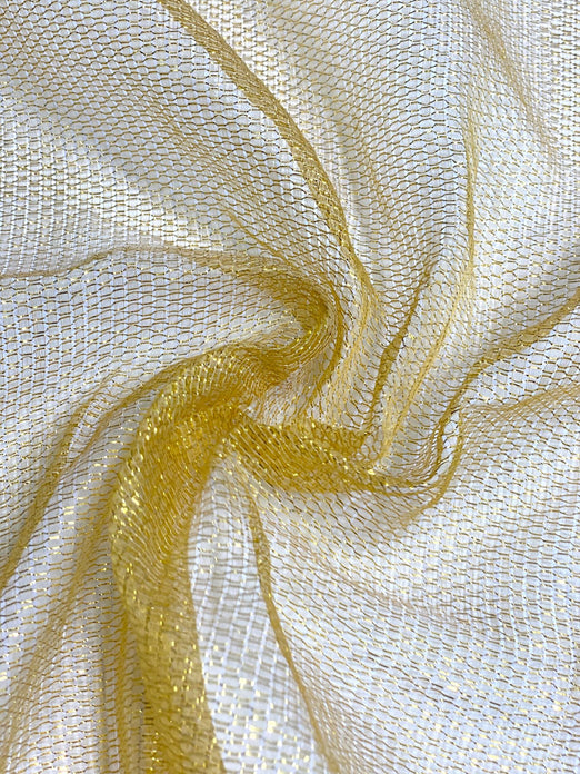 Bright Gold Silk Metallic Mesh Fabric
