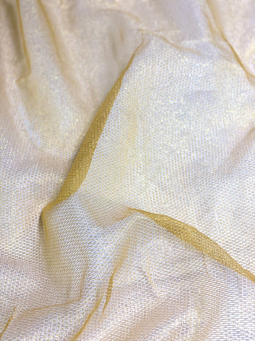 Bright Gold Silk Metallic Mesh Fabric