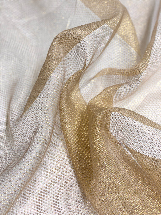 Gold Silk Metallic Mesh Fabric