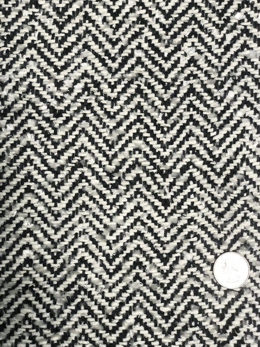 Black/White BGP-884 Silk Blend Tweed