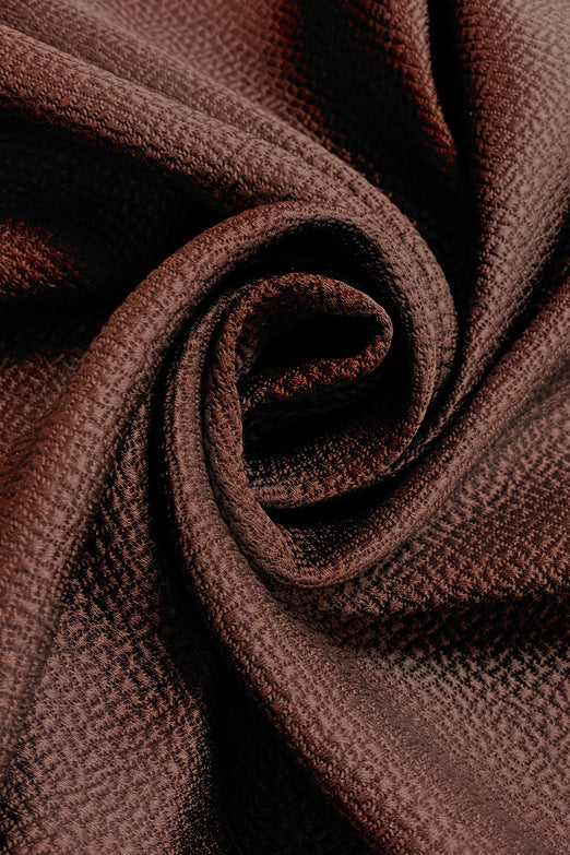 Brown Silk & Wool Hammered Satin