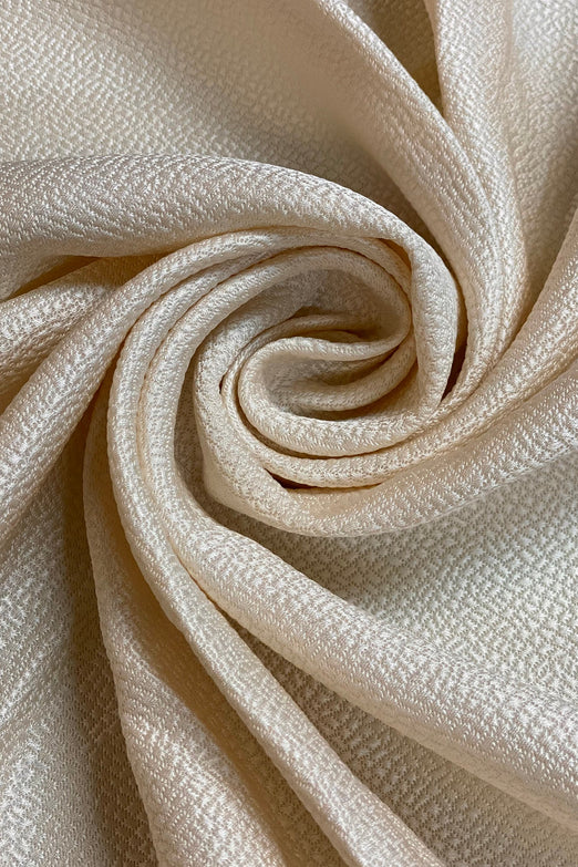 Ivory Silk & Wool Hammered Satin