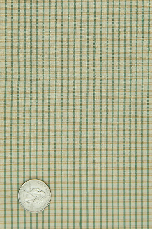 Beige & Green 017 Silk Taffeta Plaids & Stripes