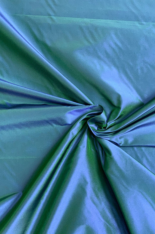 Iridescent Royal Blue/Green Taffeta Silk Fabric