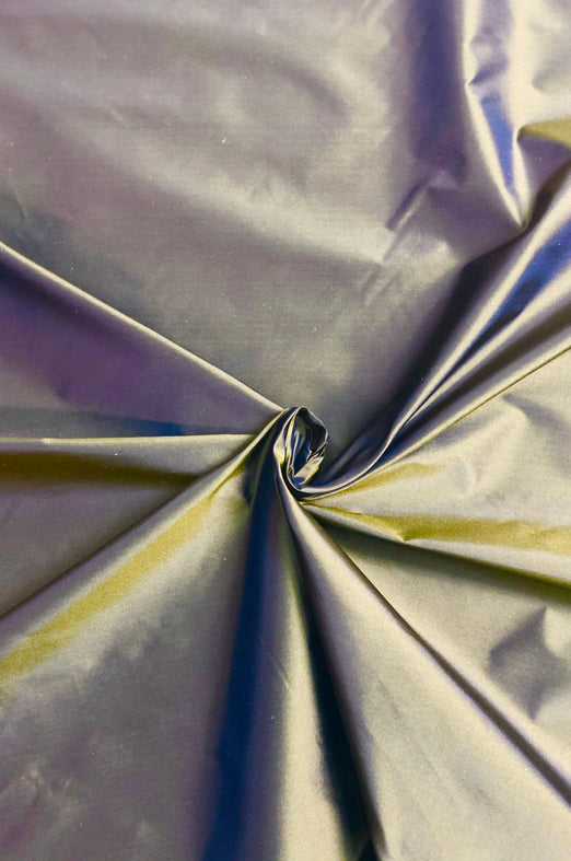 Iridescent Olive/Purple Taffeta Silk Fabric