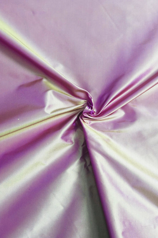 Iridescent Yellow/Hot Pink Taffeta Silk Fabric
