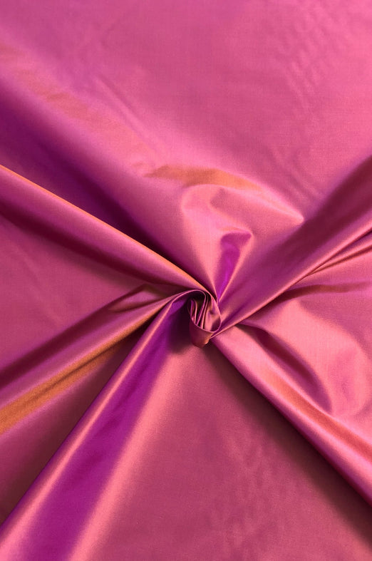 Iridescent Orange/Hot Pink Taffeta Silk Fabric