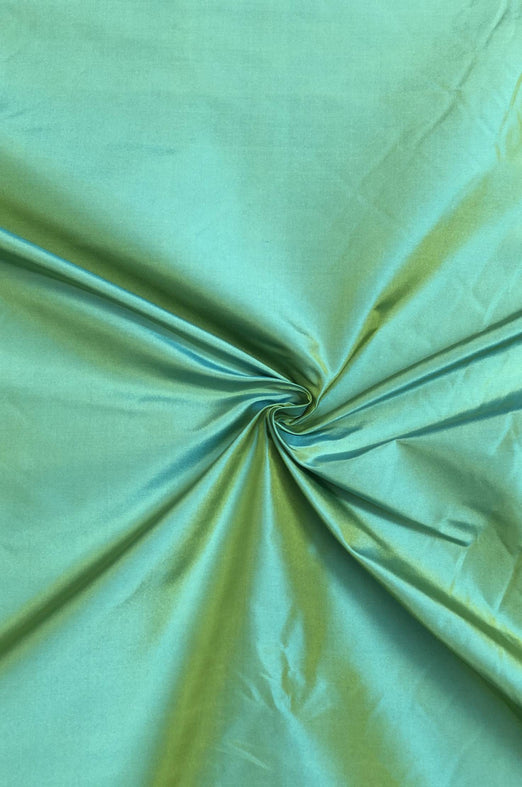 Iridescent Apple Green/ Ceramic Taffeta Silk Fabric