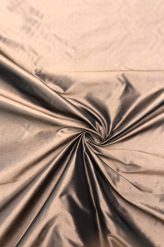 Carob Brown Taffeta Silk Fabric