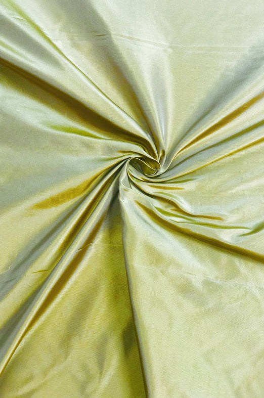 Golden Olive Taffeta Silk Fabric