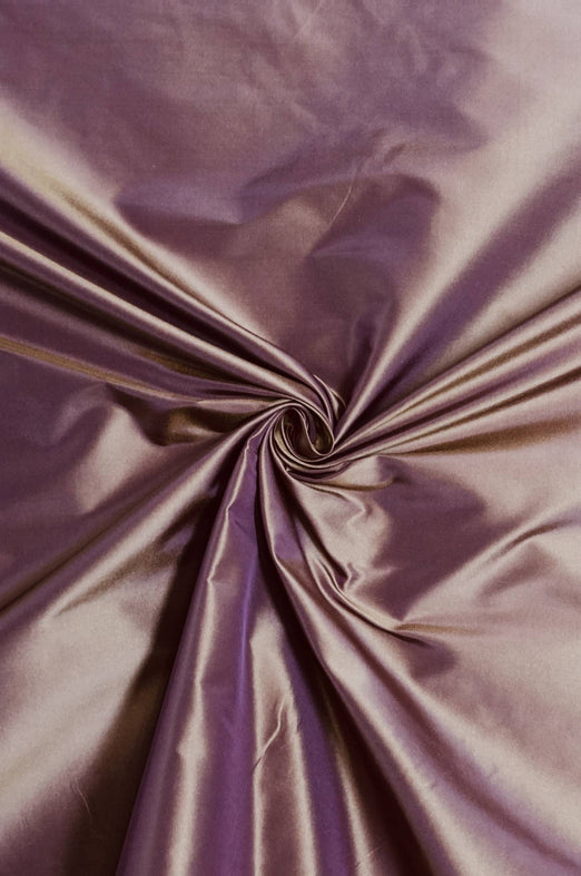 Iridescent Butterum/Prune Taffeta Silk Fabric