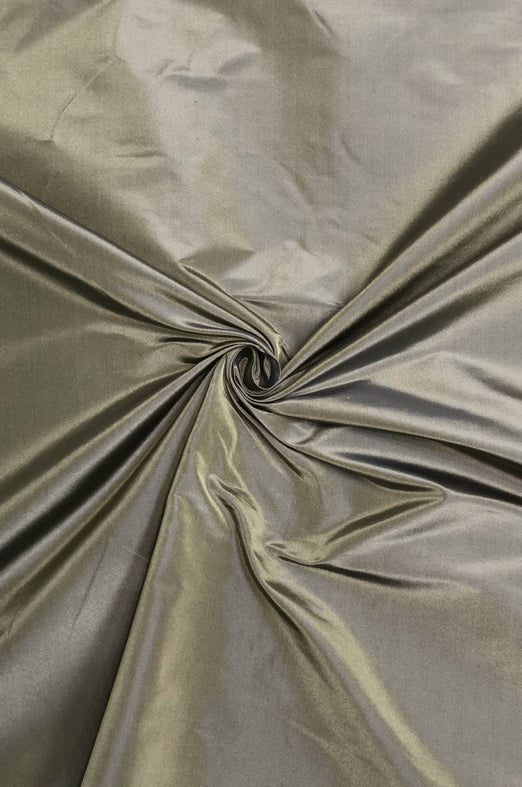 Iridescent Raffia/Total Eclipse Taffeta Silk Fabric