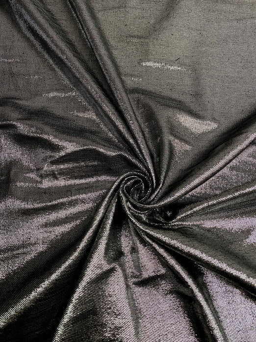 Black Silver Foil Viscose Blend Novelty 1030 - 3