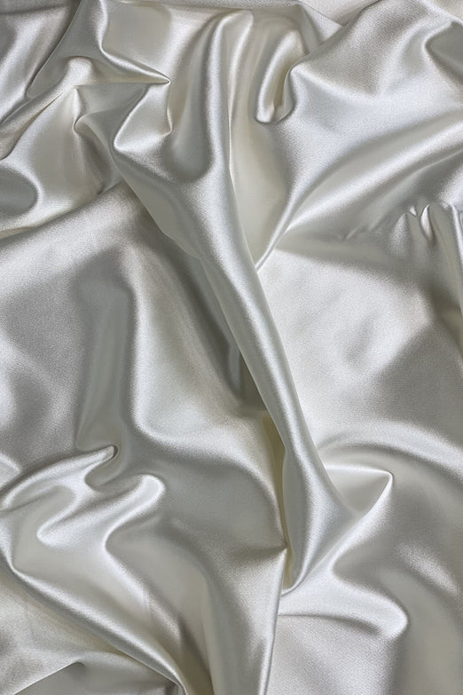 White Italian Stretch Satin Fabric