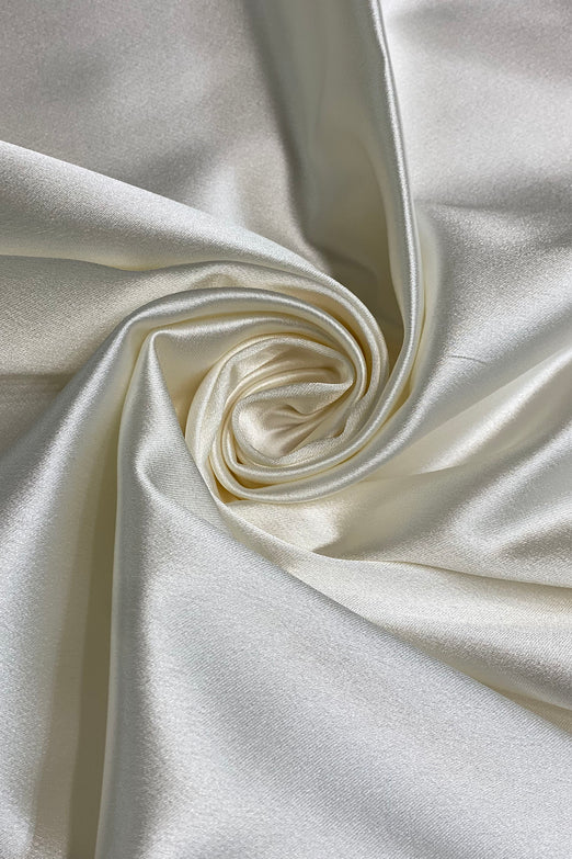 Offwhite Italian Stretch Satin Fabric