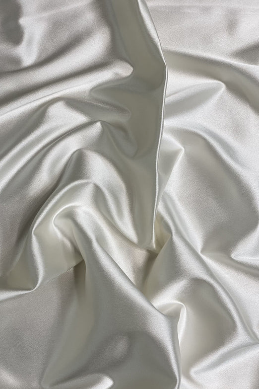 Offwhite Italian Stretch Satin Fabric