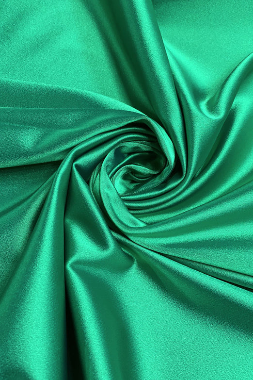 Green Italian Stretch Satin Fabric