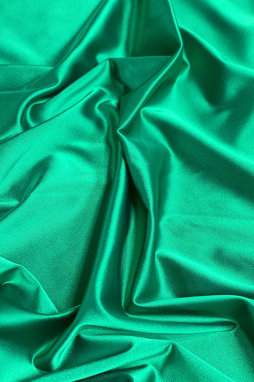 Green Italian Stretch Satin Fabric
