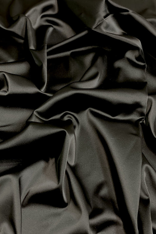 Black Italian Stretch Satin Fabric