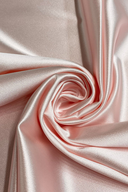 Rosewater Pink Italian Stretch Satin Fabric